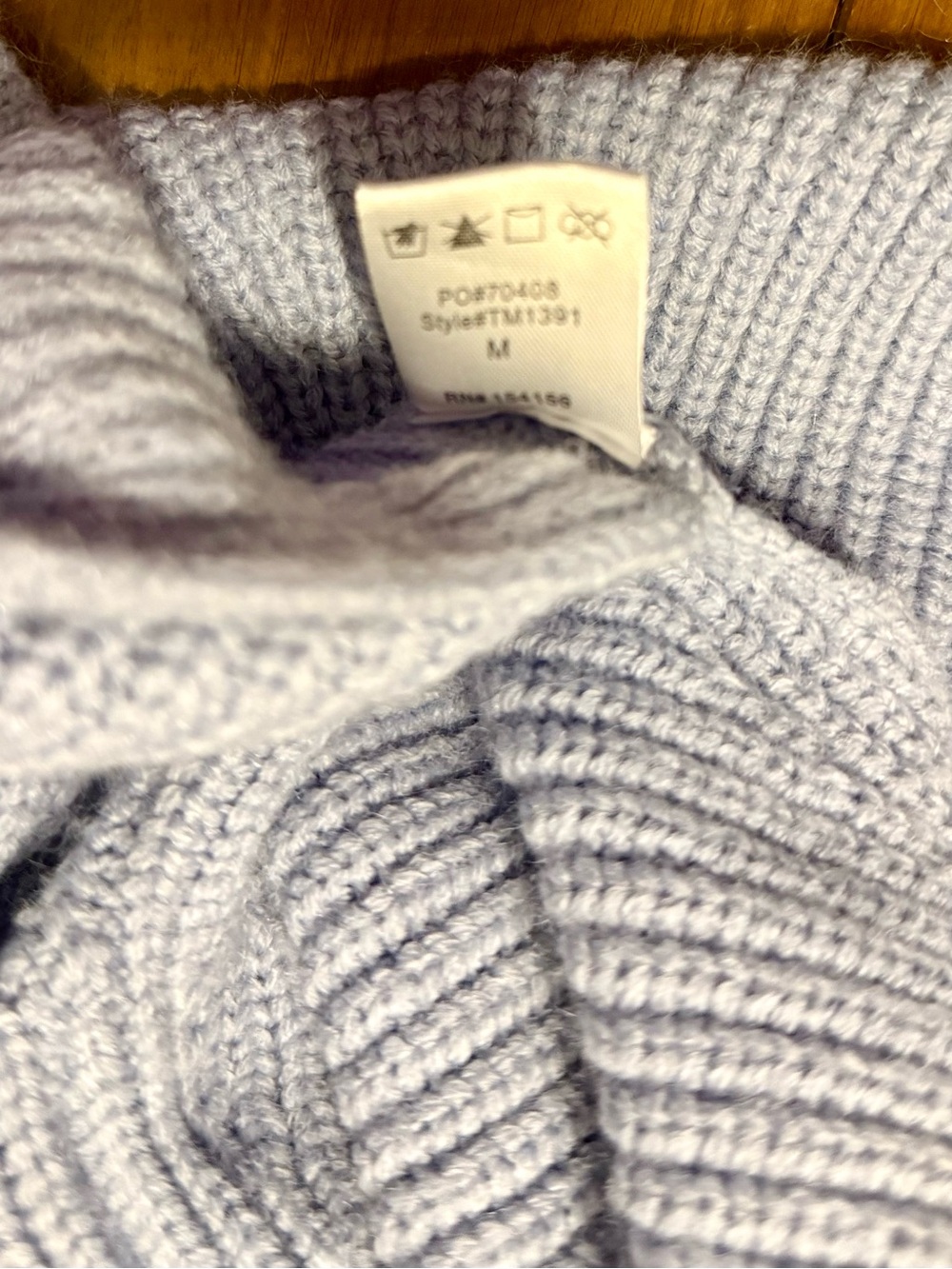 Women's Light Blue Ribbed Crewneck Sweater - Classic Everyday Knit - Picture 2 of 3